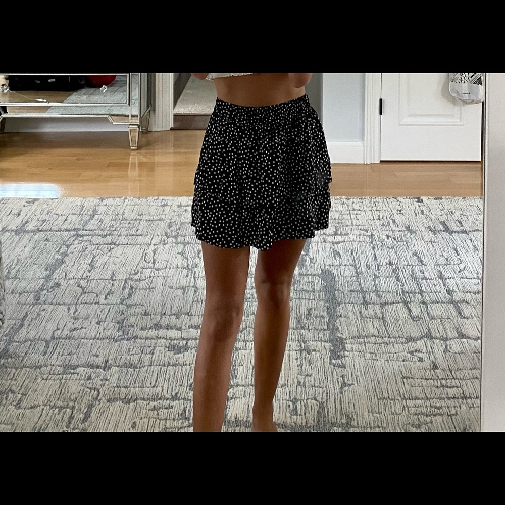 Black polka dot skirt